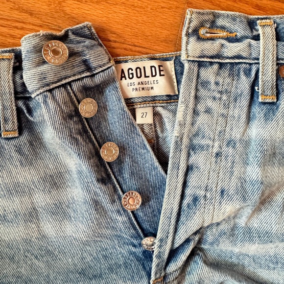 AGOLDE Parker Vintage Cut Off Short / Shorts Swapmeet Light Wash Jean Distressed - Picture 15 of 16